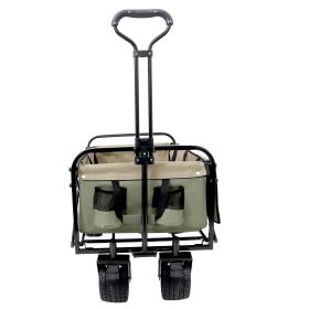 Collapsible Foldable Wagon Cart with strapping system Beach Wagon Utility Cart Utility Wagon Grocery Cart for for Camping Shopping Sports Gardein