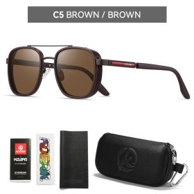 KDEAM Full-Rim Polarized Sunglasses For Men Crafted From High-Quality TR90 Sunglasses Fishing And Driving (Lenses Color: C5 brown)