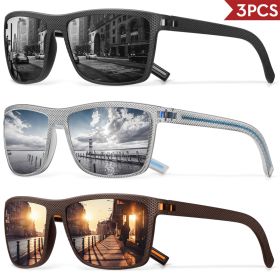 3/4 Pack New Designer Box Polarized Colorful Sunglasses for Men and Women Suitable for Driving, Fishing, Outdoor Sports UV400 (Lenses Color: 3PCS-C1)