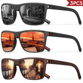 3/4 Pack New Designer Box Polarized Colorful Sunglasses for Men and Women Suitable for Driving, Fishing, Outdoor Sports UV400 (Lenses Color: 3PCS-C7)